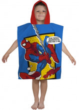 Load image into Gallery viewer, Official Marvel Spider-Man Webhead Character Hooded Towel Poncho
