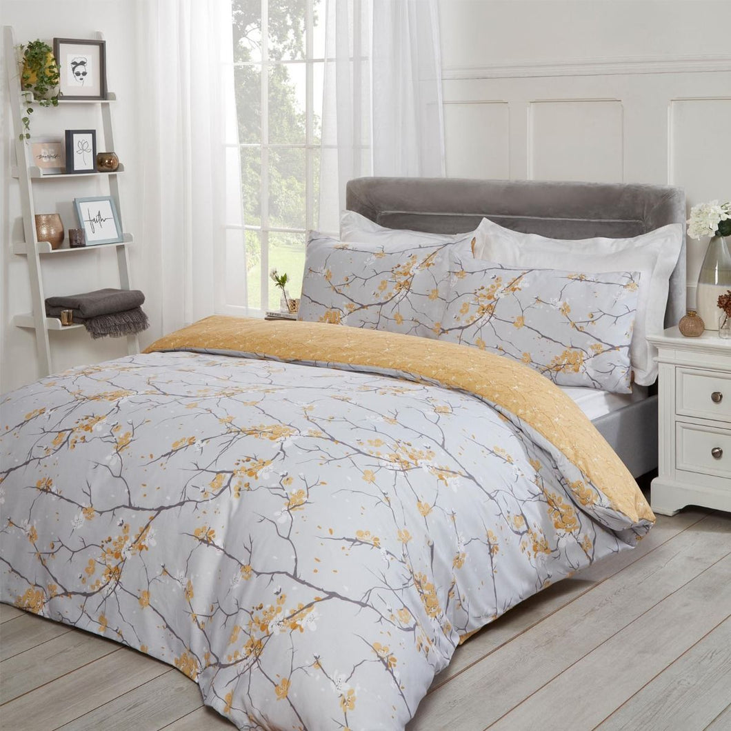 Dreamscene Spring Blossoms Grey Duvet Cover Set