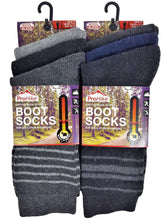 Load image into Gallery viewer, 6 Pairs Men&#39;s Striped Wool Blend Boot Socks by Pro Hike
