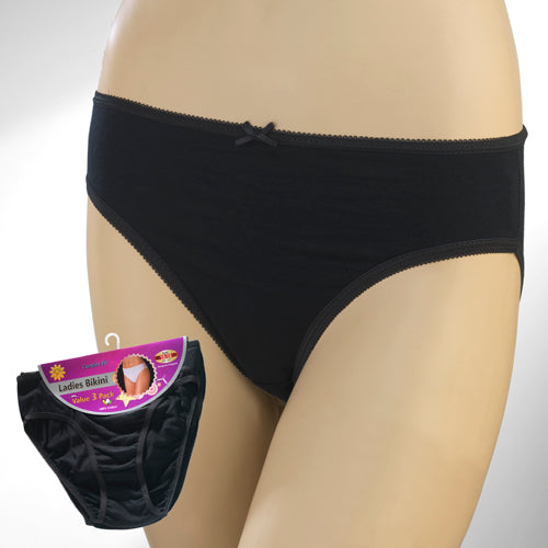 Ladies Black  Bikini Briefs Underwear