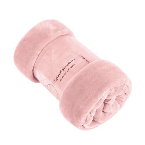 Premium Mink Faux Fur Throw Pink