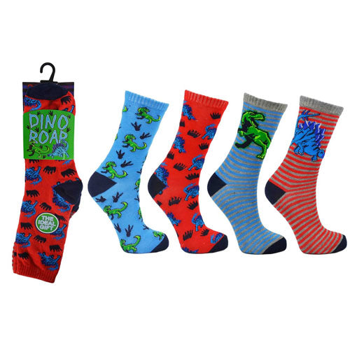 3 Pack Dino Roar Children's Novelty Socks