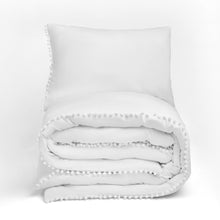 Load image into Gallery viewer, Dreamscene Pom Pom Duvet Cover Set - White
