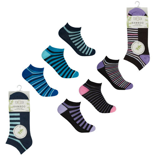 12 Pack Ladies Bamboo Trainer Socks