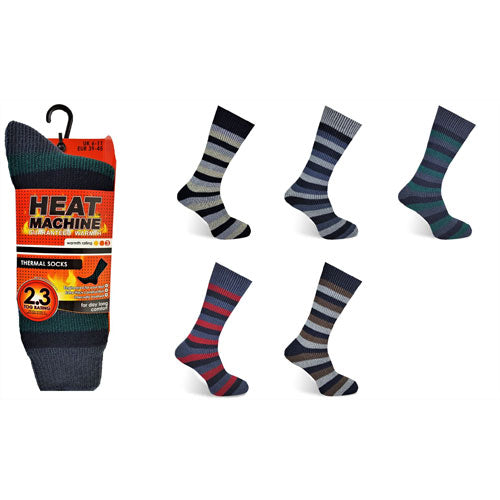 1 Pair Mens Heat Machine Thermal Socks Stripes