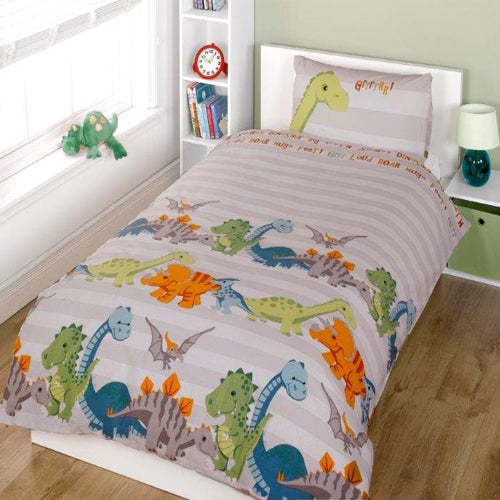 Children's Fun Filled Dinosaur Single Duvet Set