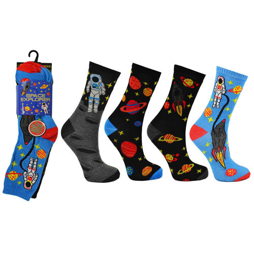 3 Pairs Space Explorer Childrens Novelty Socks