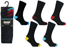 Load image into Gallery viewer, 6 Pairs Men&#39;s Assorted Pattern Cotton Rich Socks
