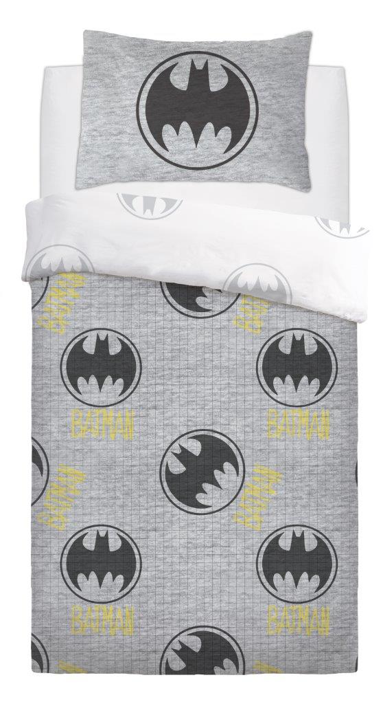 Batman Grey Single MICRO Rotary Duvet Cover Set