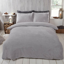 Load image into Gallery viewer, Brentfords Teddy Fleece Duvet Cover Set - Silver Grey
