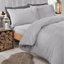 Load image into Gallery viewer, Brentfords Teddy Fleece Duvet Cover Set - Silver Grey
