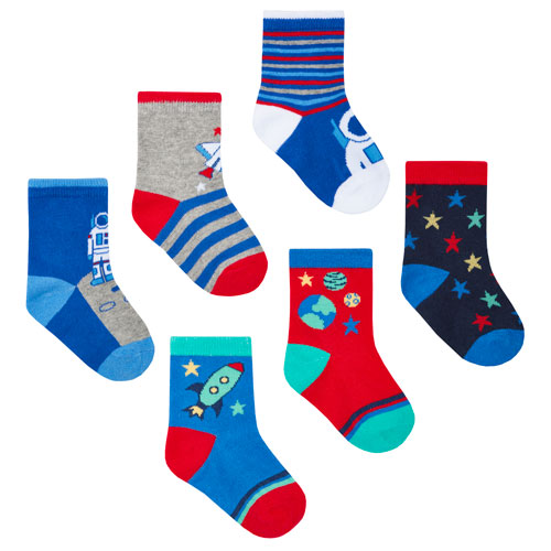 3 Pairs Baby Novelty Design Socks Space/Planet