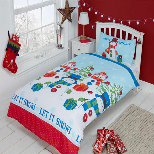 Children's Christmas Let It Snow Single Duvet Set