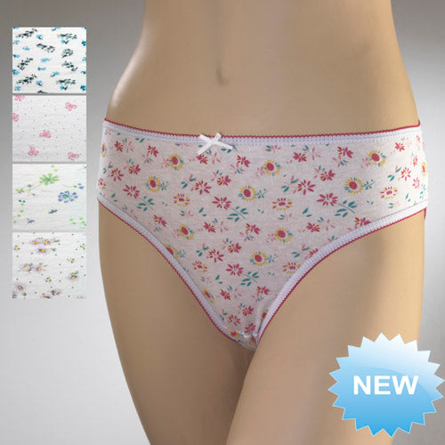 Ladies Pastel & Floral Bikini Briefs Underwear