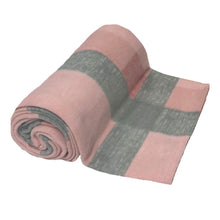 Load image into Gallery viewer, Dreamscene Tartan Check Fleece Throw Blush Pink/Grey 120 x 150 cm
