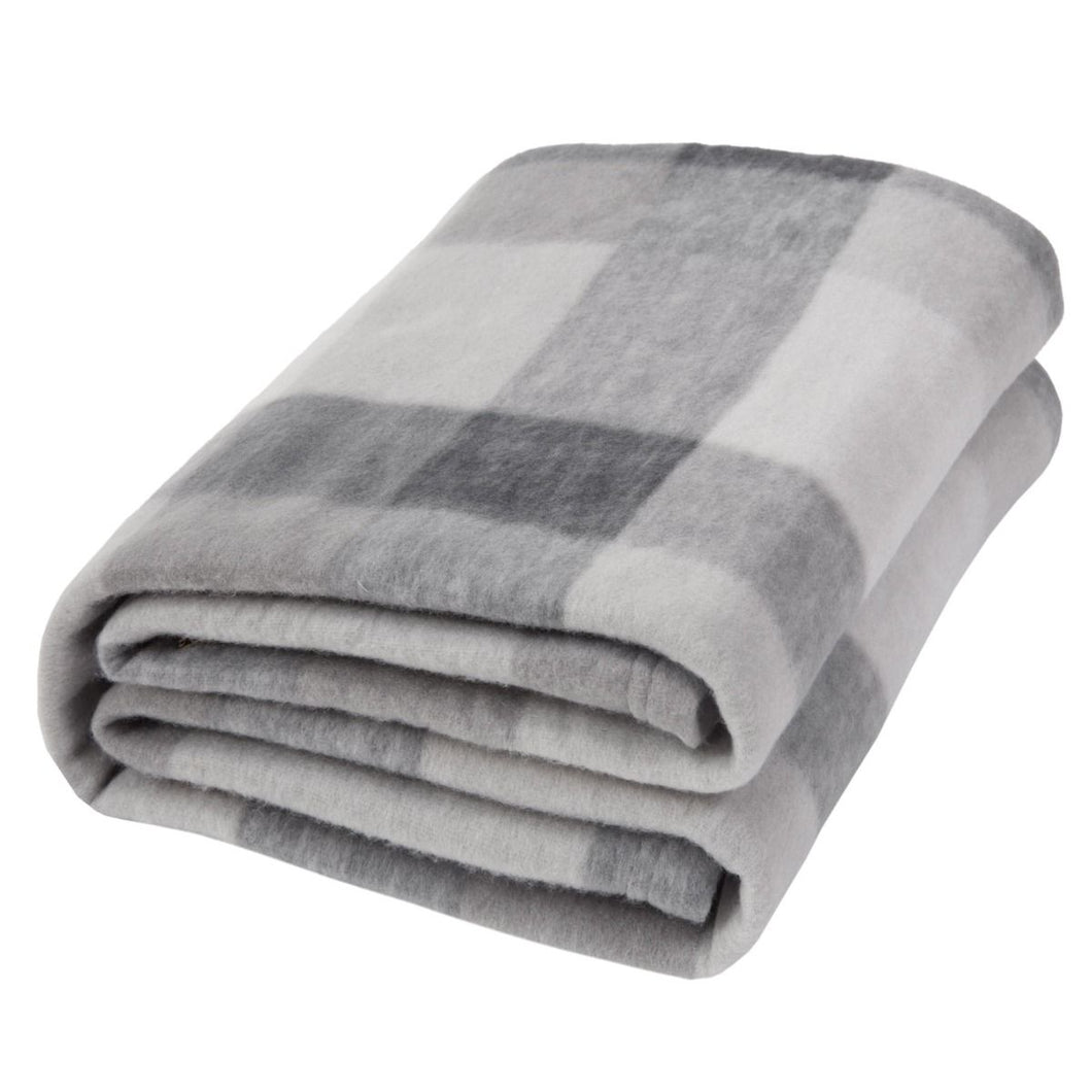 Dreamscene Tartan Check Fleece Throw Grey 120 x 150 cm