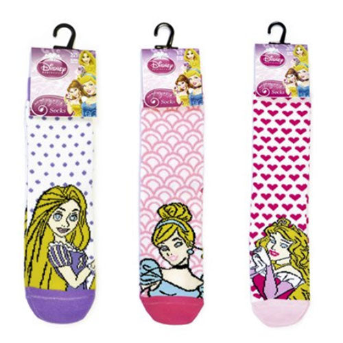 3 Pairs Official Disney Princess Assorted Socks