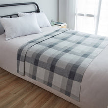 Load image into Gallery viewer, Dreamscene Tartan Check Fleece Throw Grey 120 x 150 cm
