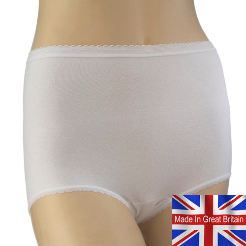 Ladies Plain White Maxi Briefs