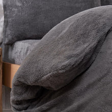 Load image into Gallery viewer, Brentfords Teddy Fleece Duvet Cover Set - Charcoal Grey
