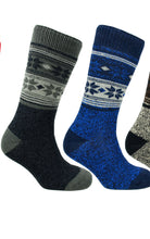 Load image into Gallery viewer, 2 Pairs Men&#39;s Thermal Fairisle 2.3 TOG Heat Machine Socks Brushed
