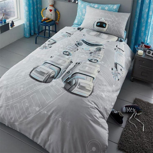 Children's Robot Panel Single Duvet Set