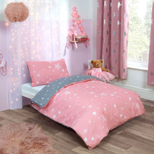 Load image into Gallery viewer, Dreamscene Stars Junior/Cot Duvet Set - Blush Pink
