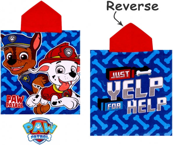 Official PAW Patrol Yelp for Help Character Hooded Towel Poncho