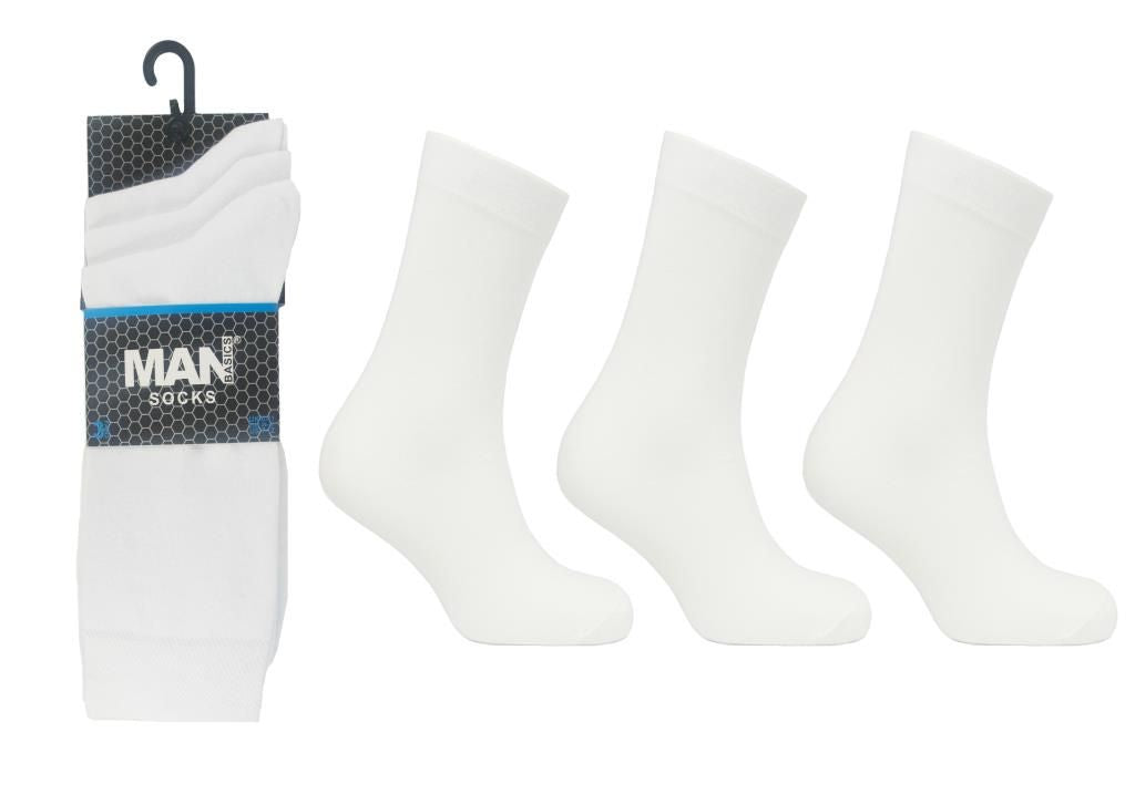 6 Pairs Men's White Cotton Rich Socks