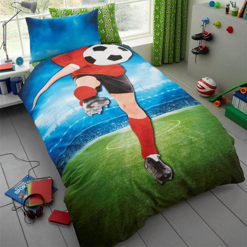 Children's Football Panel Single Duvet Set