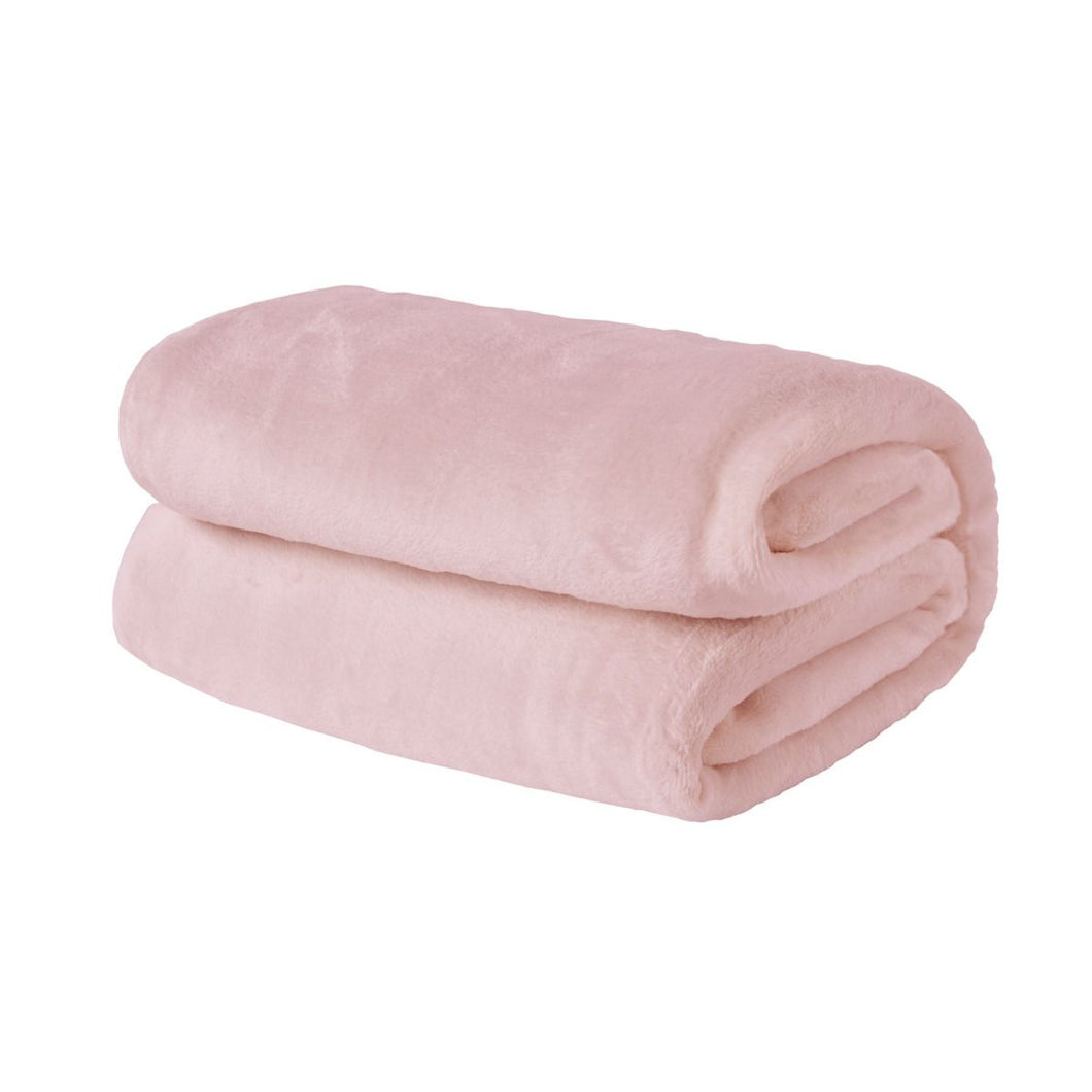 Brentfords Supersoft Blush Pink Throw 120 x 150cm