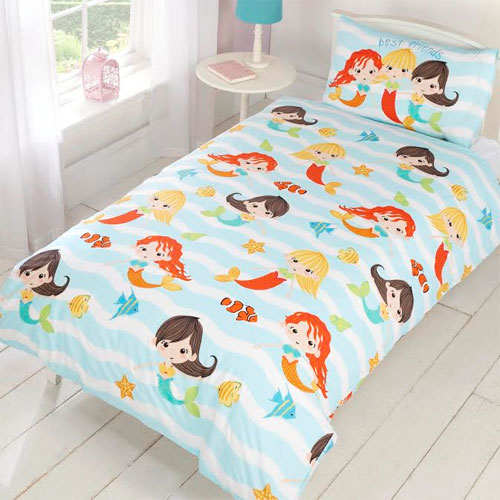 Copy of Children's Mermaid Friends Print Single Duvet Set