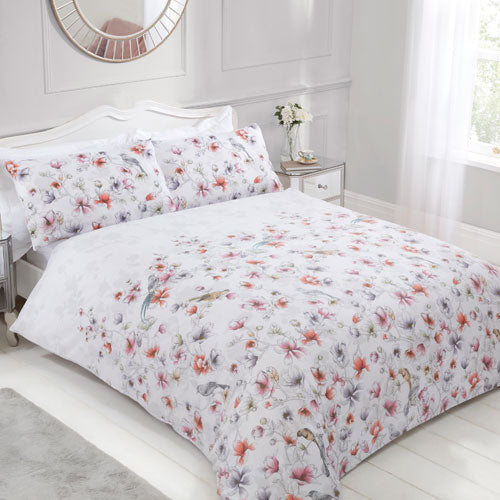 Pretty Floral Birds Multi Duvet Set