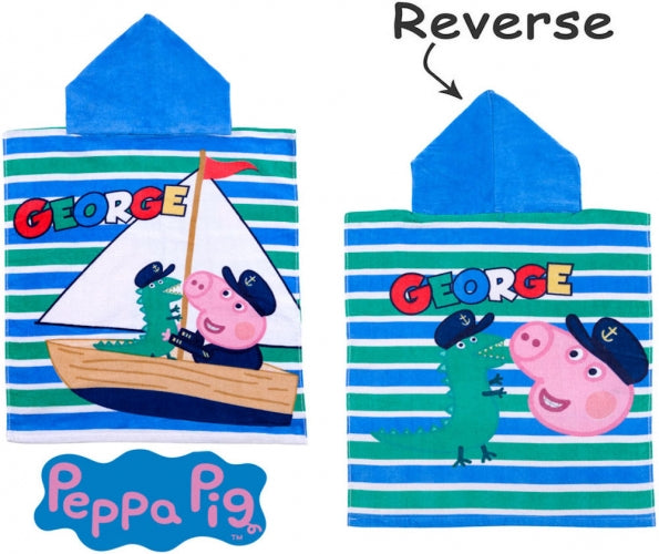 Official George Pig Roar Character Hooded Towel Poncho