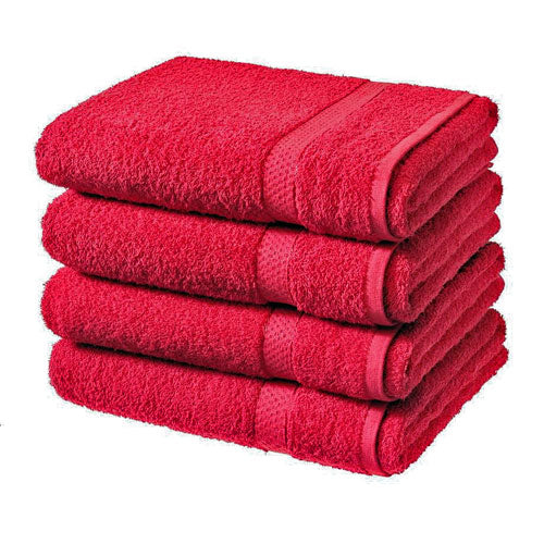 4 Pack Luxury Cotton Red Bath Sheet