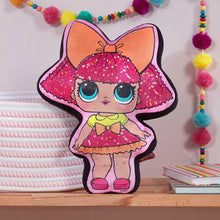 Load image into Gallery viewer, LOL Glitter Queen Shaped Cushion
