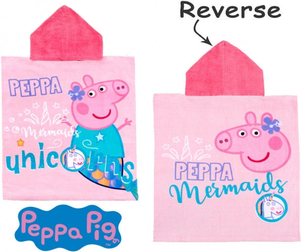 Official Peppa Pig Unicorn Character Hooded Towel Poncho