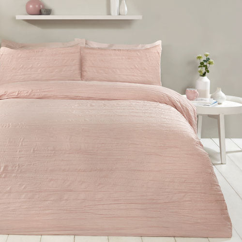 Super Soft Crinkle Duvet Set Blush