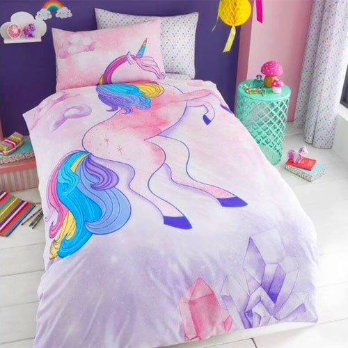 Children's Unicorn Panel Print Single Duvet Set