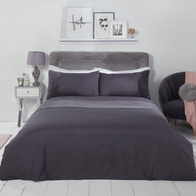 Load image into Gallery viewer, Sienna Glitter Teddy Fleece Panel Duvet Cover Set - Charcoal
