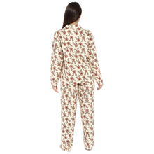 Load image into Gallery viewer, Ladies Reindeer Print Button Through Flannel Pyjama Set
