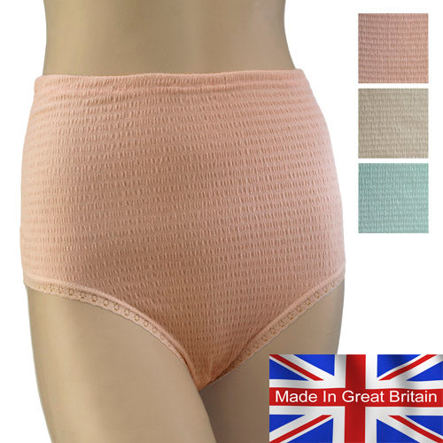 Ladies Crinkle Mama Briefs Pastel