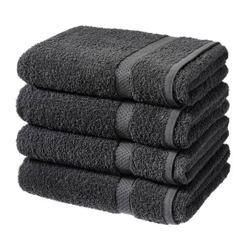 4 Pack Luxury Cotton Black Bath Sheet