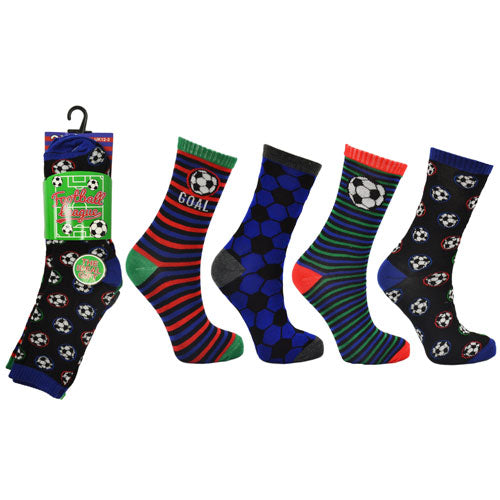 3 Pairs Children's Football Design Socks