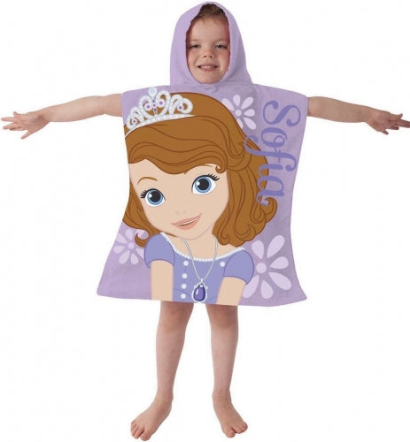 Official Disney Sofia The First Character Hooded Towel Poncho