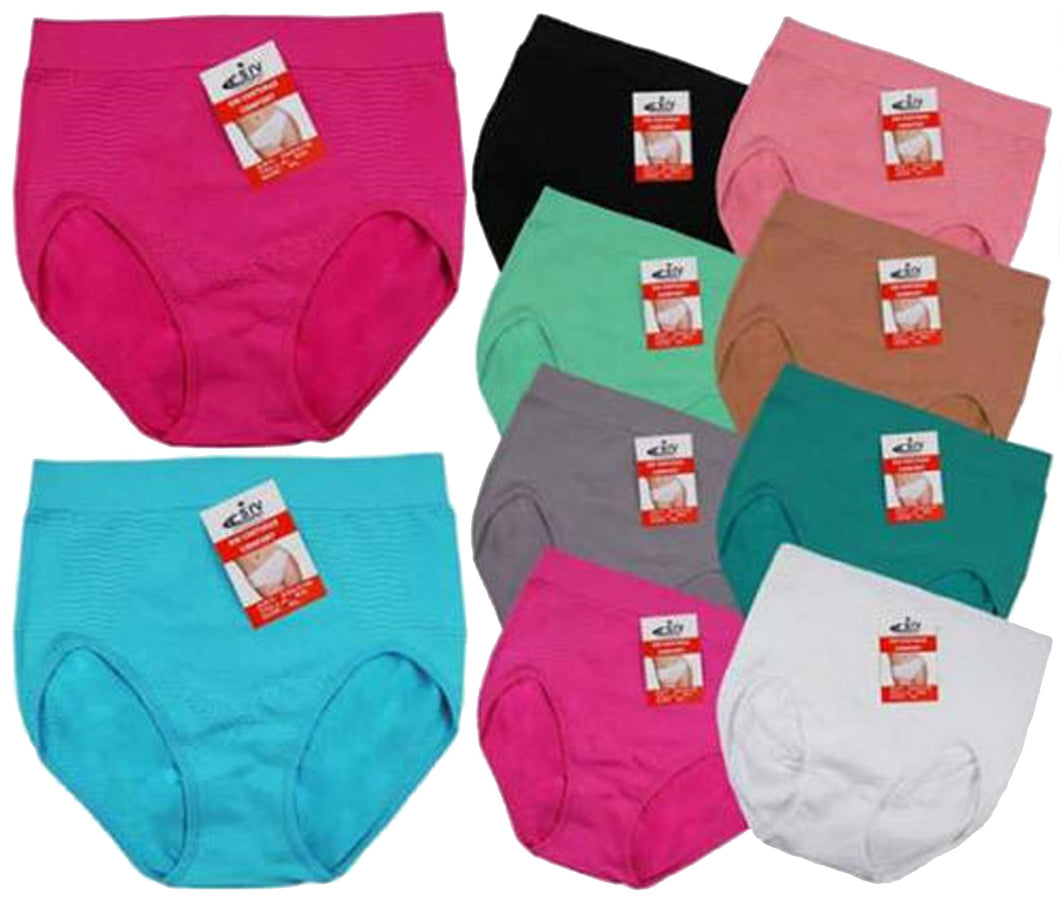 6 Pairs STV ASSORTED Seamless Support Tummy Control Shaper Briefs