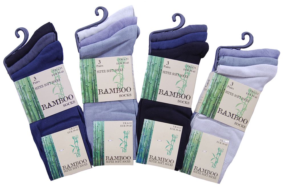 6 Pairs Mens Super Soft, Breathable and Odour Resistant Bamboo Socks