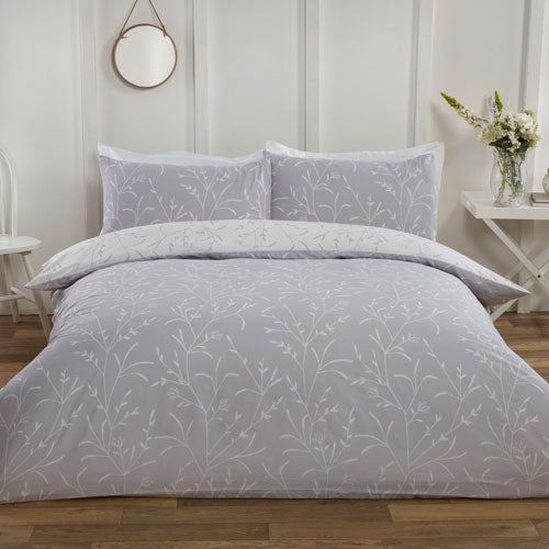 Twiggy Flowers Grey Duvet Set