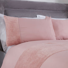 Load image into Gallery viewer, Sienna Glitter Teddy Fleece Panel Duvet Cover Set - Blush
