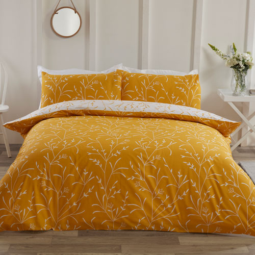 Twiggy Flowers Mustard Duvet Set